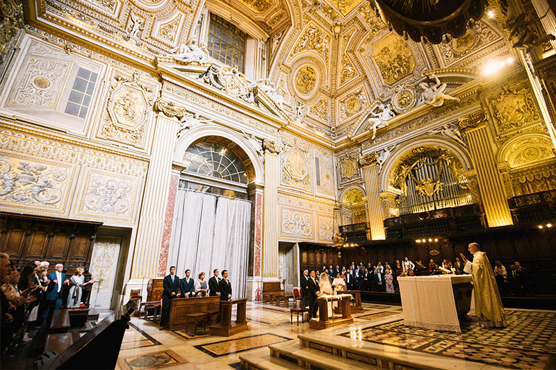 Roman Catholic wedding ceremony in Rome