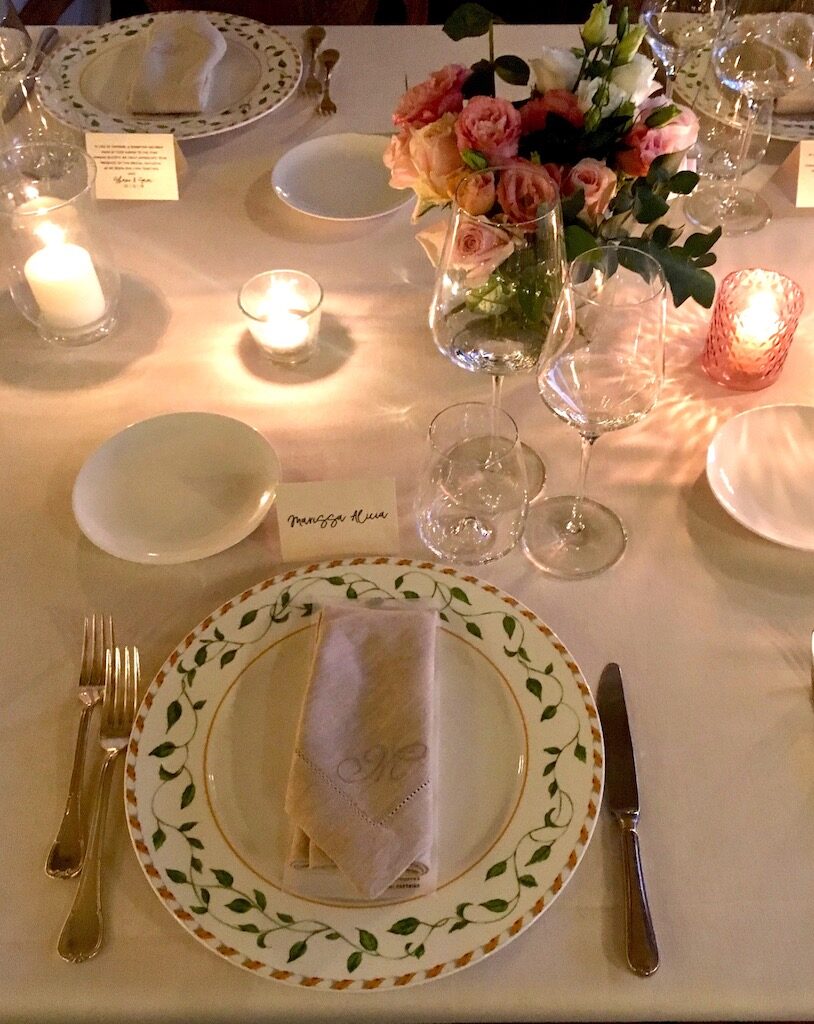 Wedding dinner table set up