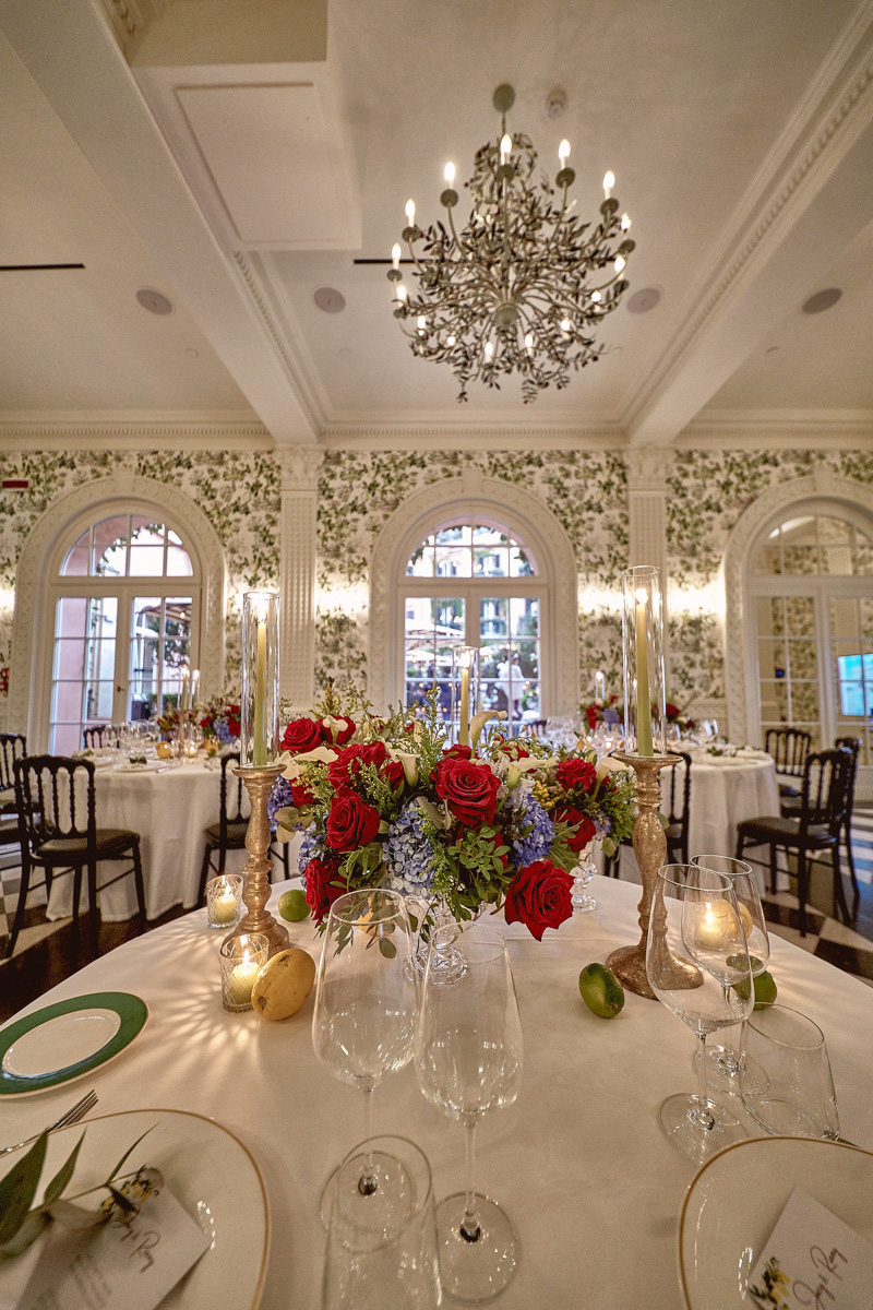 Detail of sweetheart table at Hotel De La Ville