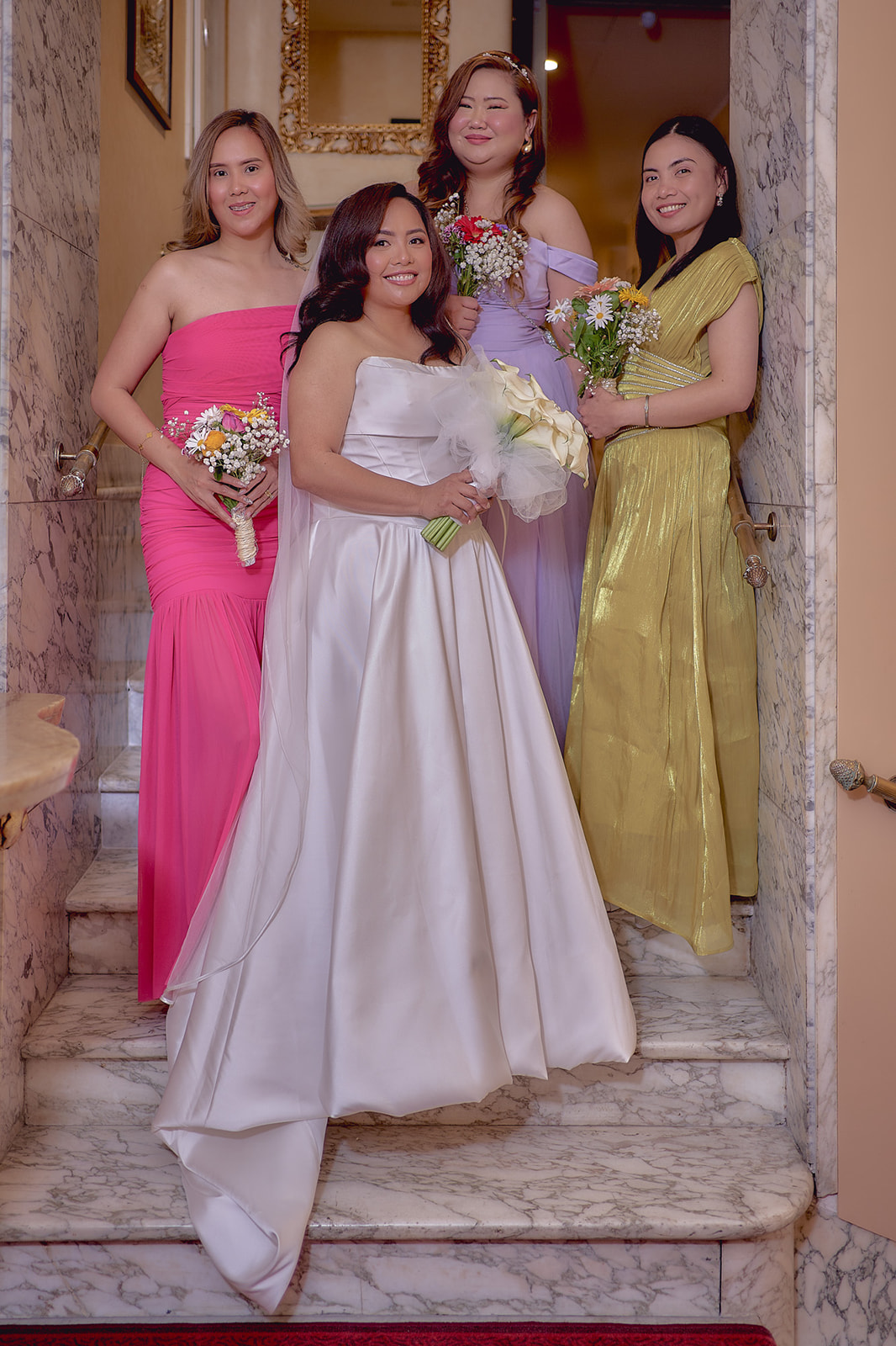 Portrait of bride and bridesmaids